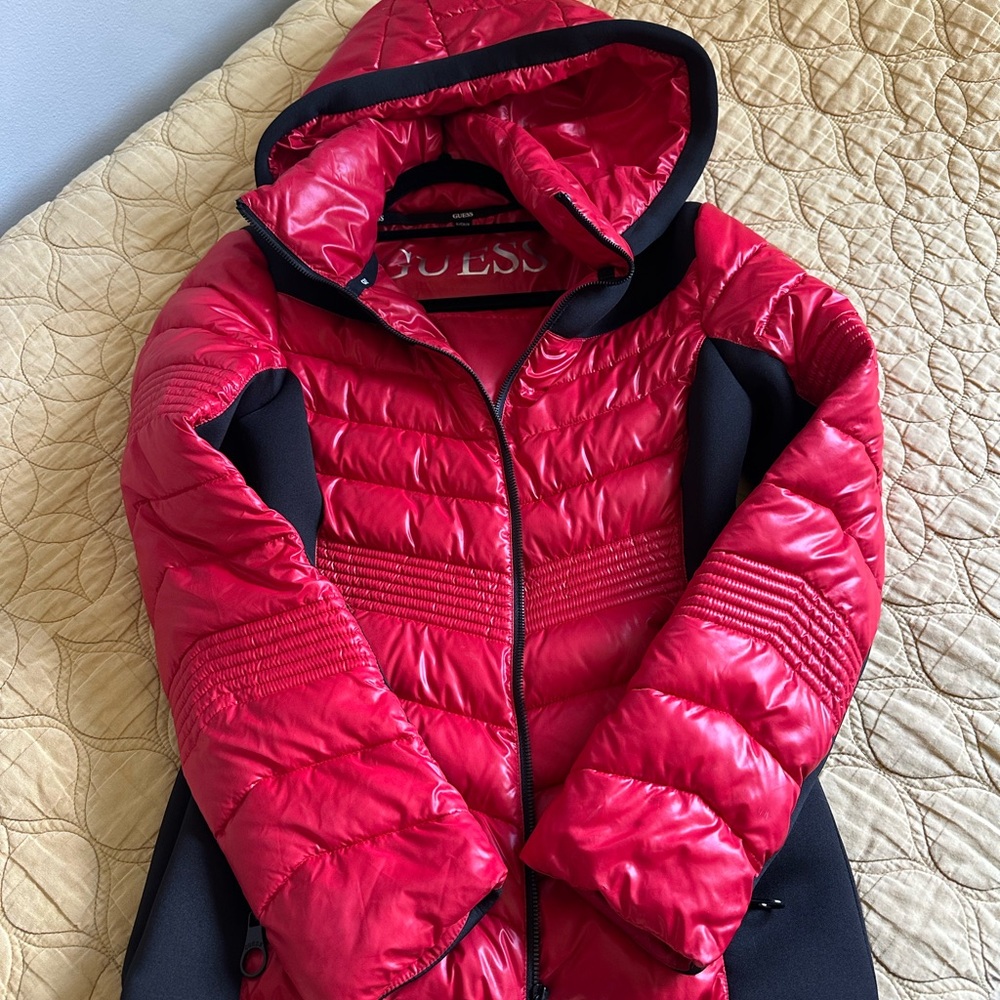 Guess Vibrant Red Puffer Jacket